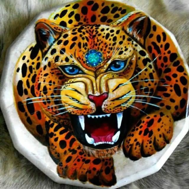 Obra original de Chasqui con un jaguar